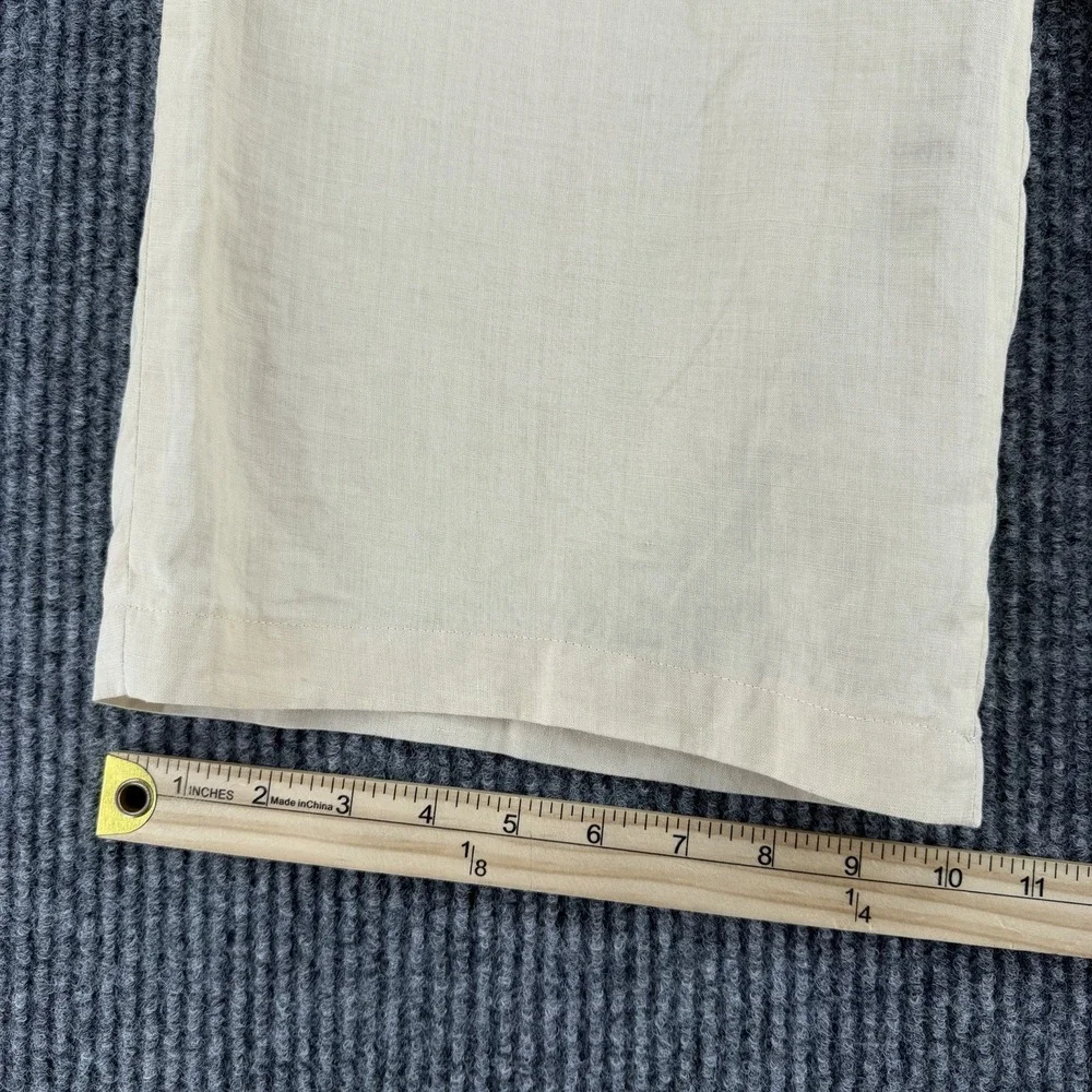 Vintage Man of Fashion men's 100% linen pleated trousers euro summer beige 42x34